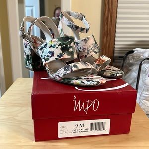 Impo - Varick - Natural/Floral Print Block Heels - Size 9 - NIB